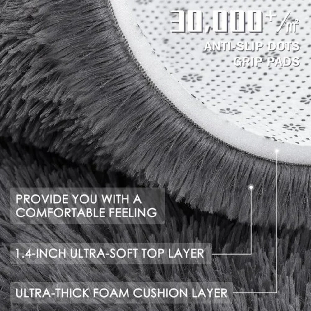 New Machine Washable 4x5.9 Area Rug, Soft Fluffy Shaggy Carpet for Living Room